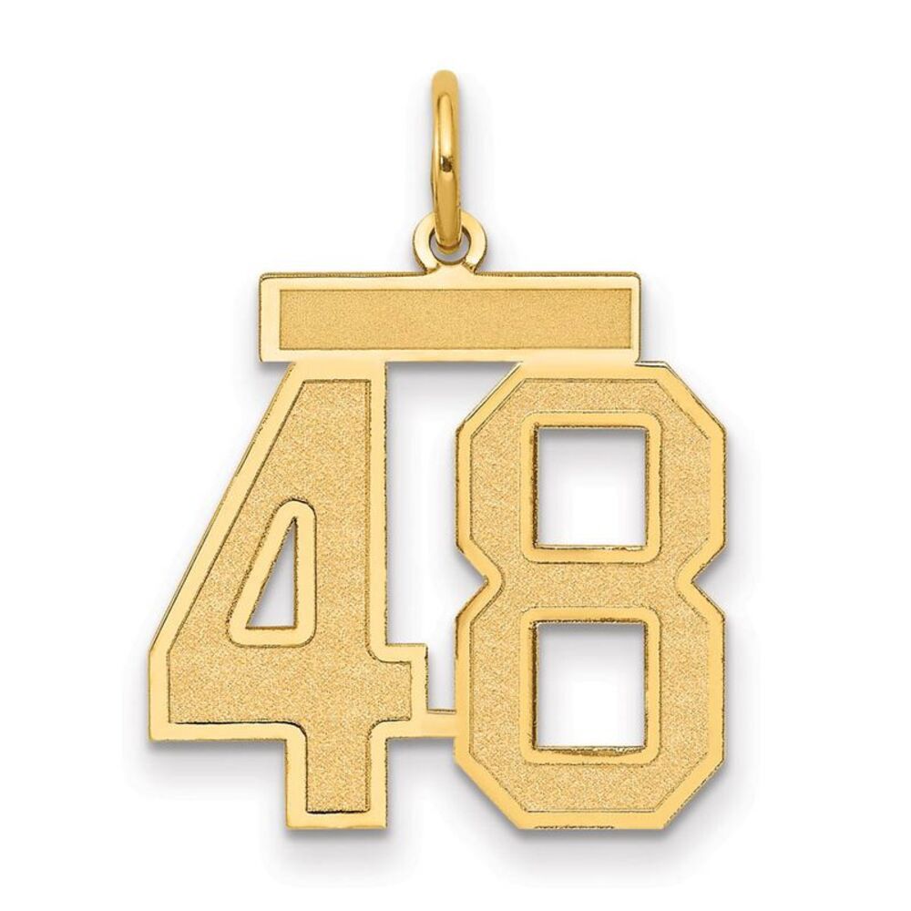 14k Yellow Gold, Jersey Collection, Medium Number 48 Pendant